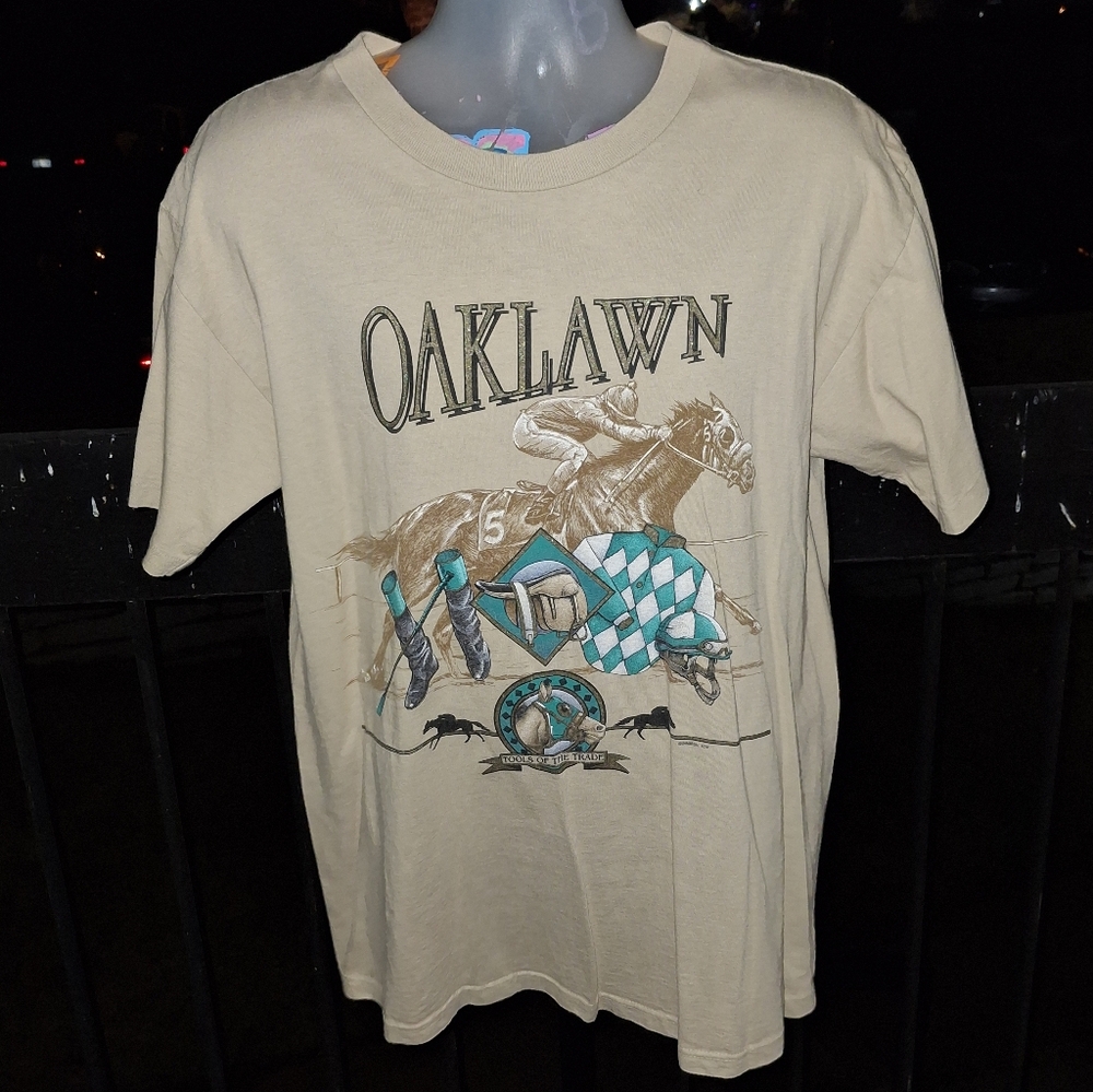 Vintage Single Stitch Horse Racing T Shirt Size Large